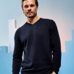 Men's cotton blend v-neck sweater