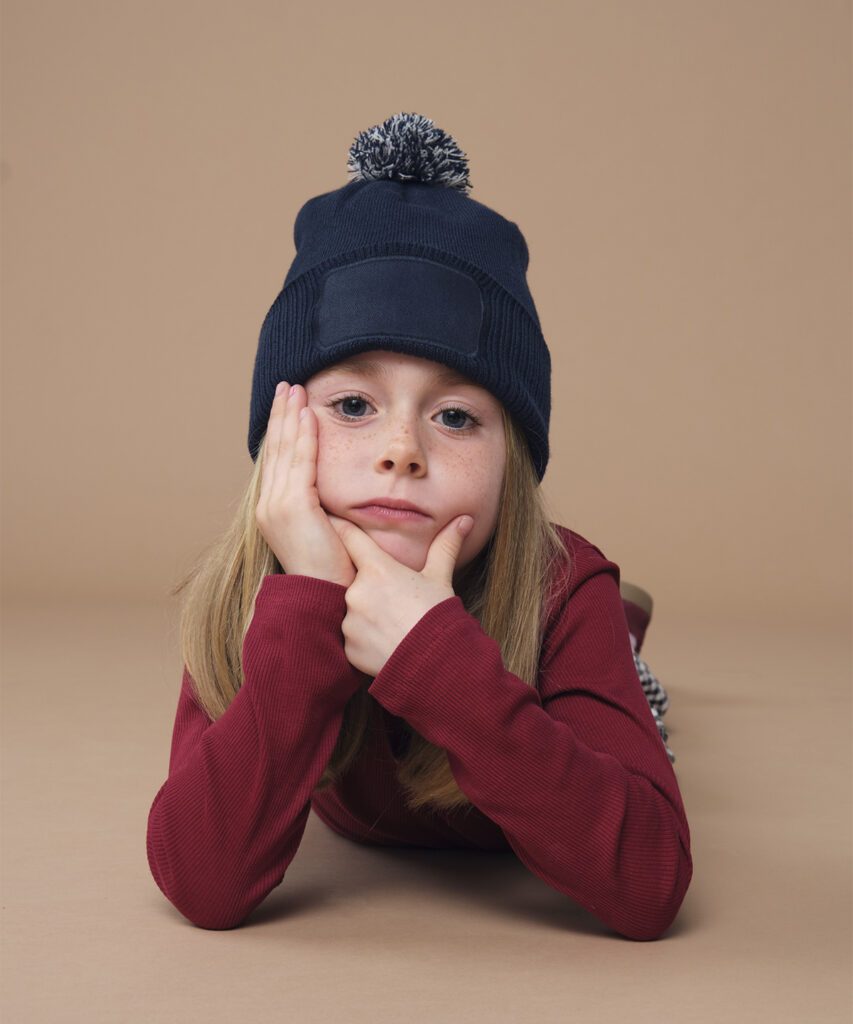 Kids snowstar patch beanie