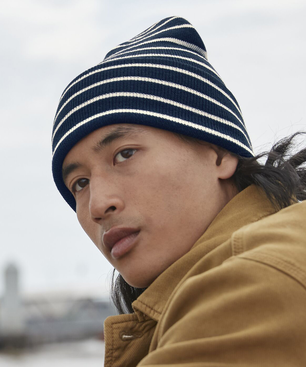 Original deep-cuffed striped beanie 1 Original deep-cuffed striped beanie