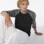 Unisex triblend ¾ sleeve baseball t-shirt