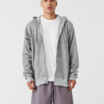 Unisex sueded fleece full-zip hoodie