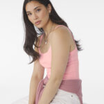 Womens micro rib spaghetti strap tank