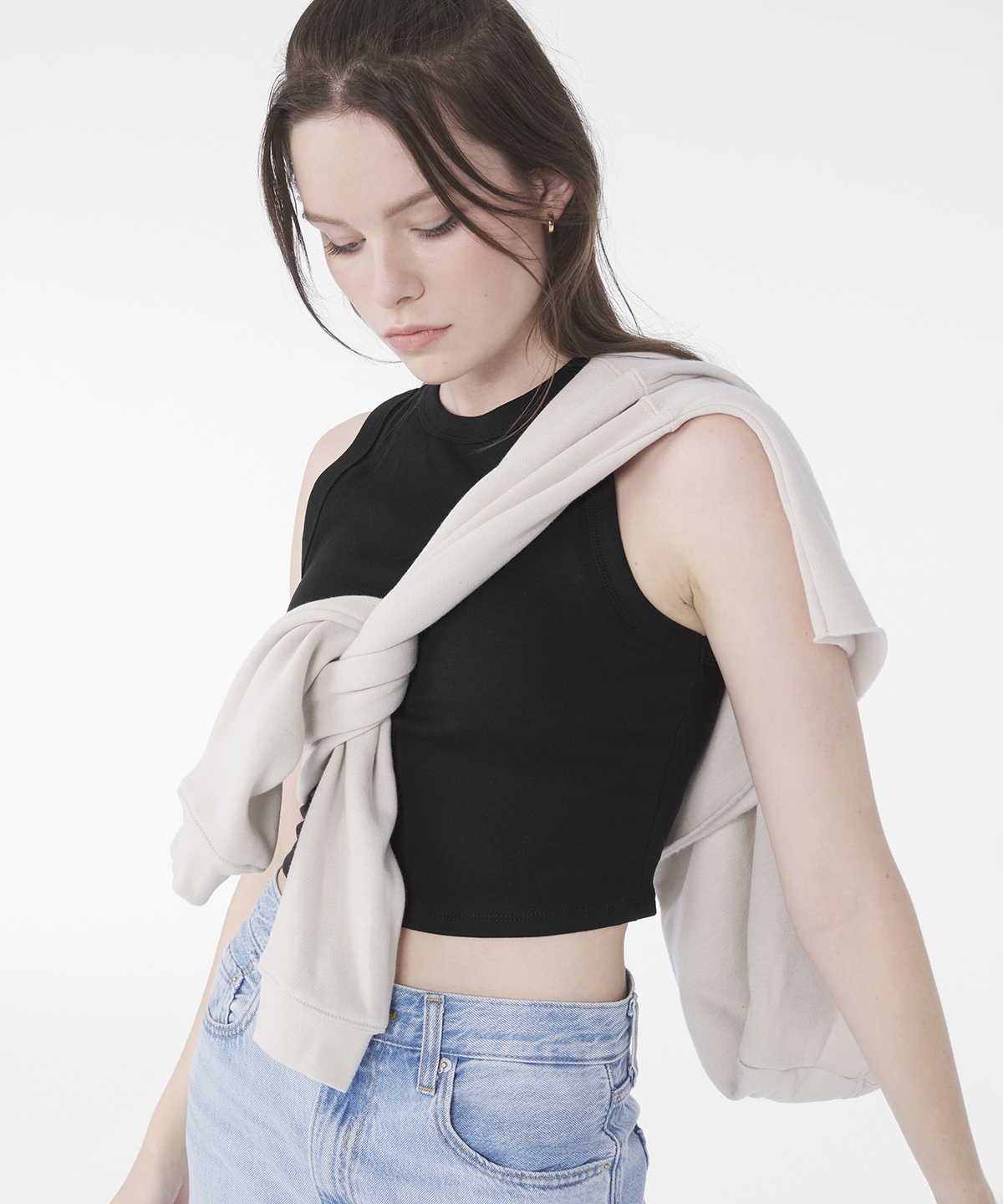 Womens micro rib muscle crop tank 1 Womens micro rib muscle crop tank