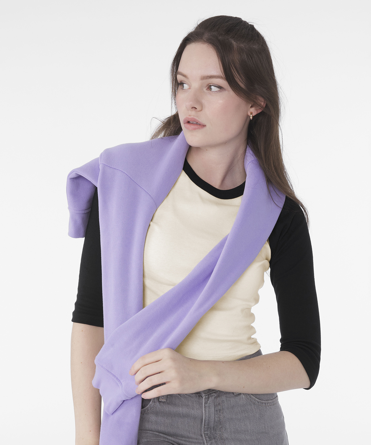 Womens micro rib 3/4 raglan baby t-shirt 1 Womens micro rib 3/4 raglan baby t-shirt