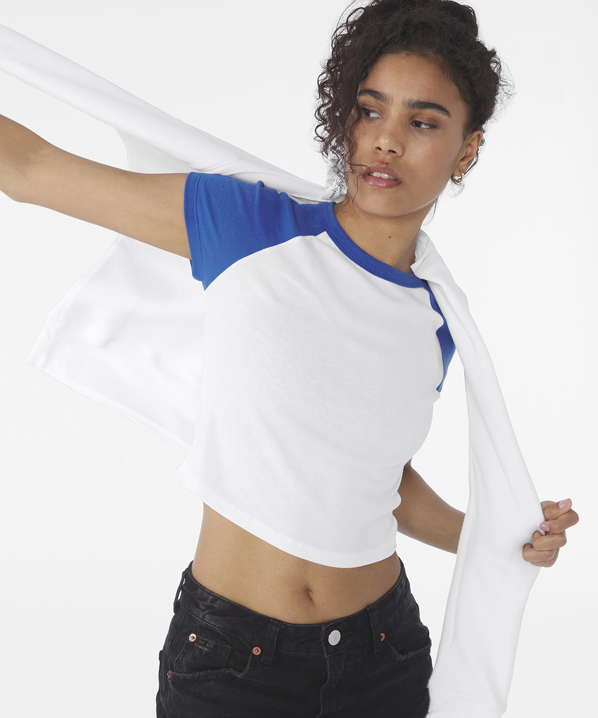 Womens micro rib raglan baby t-shirt 1 Womens micro rib raglan baby t-shirt