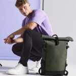 Block roll-top backpack