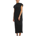  Womens long extended shoulder dress