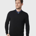 Ribbed v-neck Merino sweater