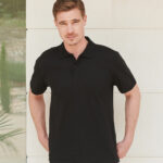 Stretch piqué polo shirt