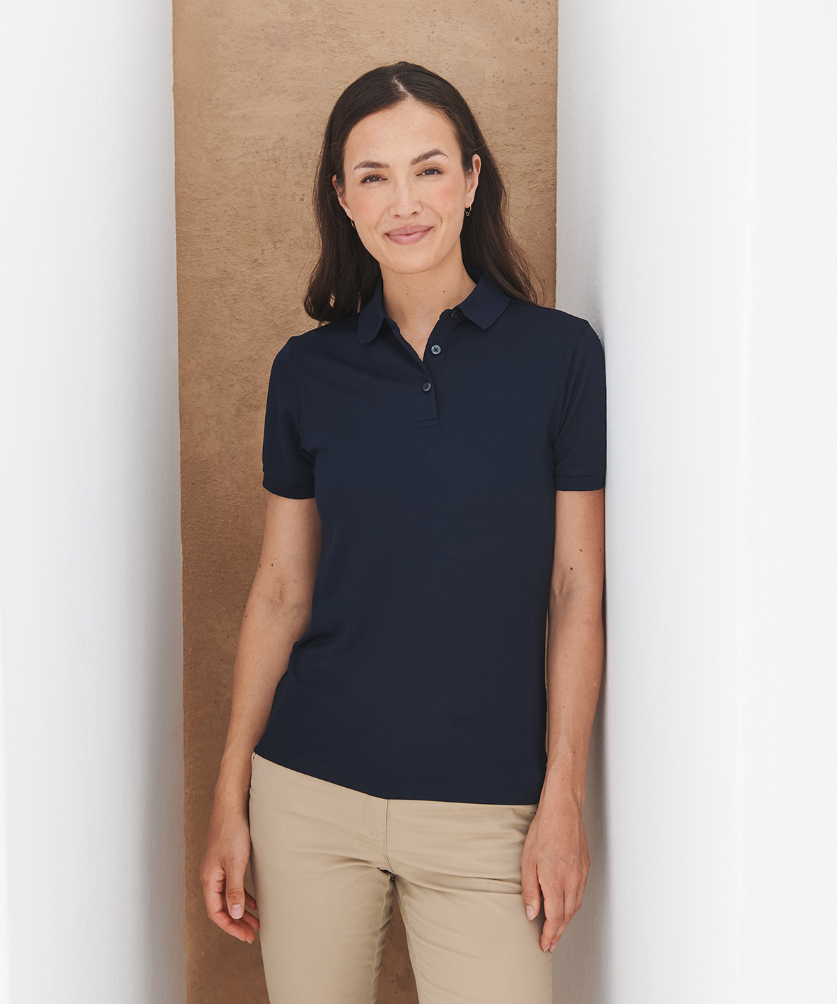 Womens recycled polyester polo shirt 1 Womens recycled polyester polo shirt