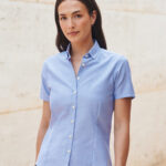 Women's modern short sleeve Oxford shirt