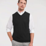 V-neck sleeveless knitted sweater