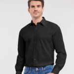 Long sleeve pure cotton easycare poplin shirt