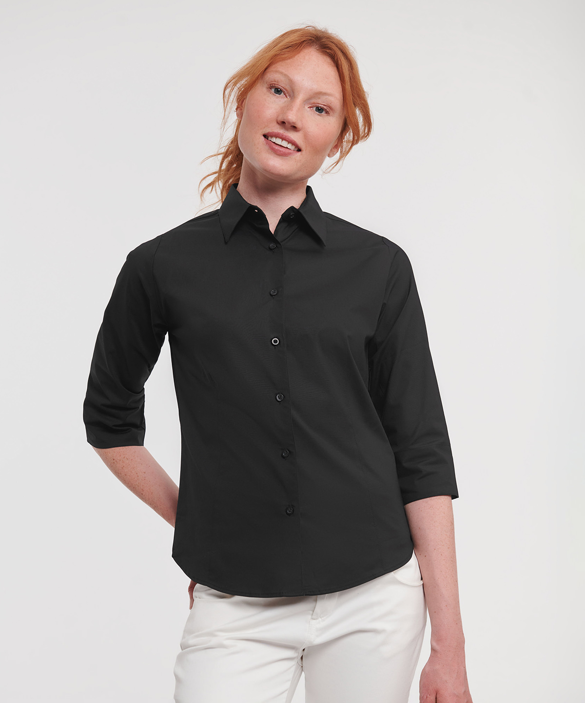 Women's ¾ sleeve easycare fitted shirt 1 Women's ¾ sleeve easycare fitted shirt