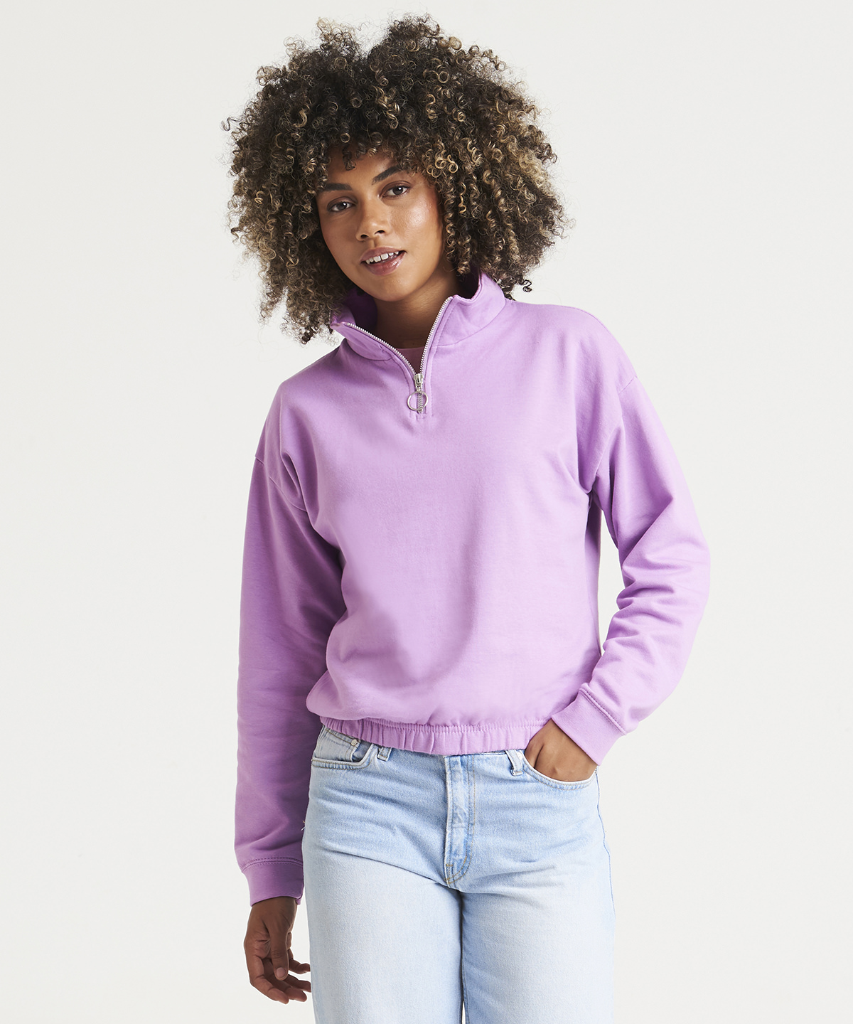 Women's cropped ¼-zip sweat 1 Women's cropped ¼-zip sweat