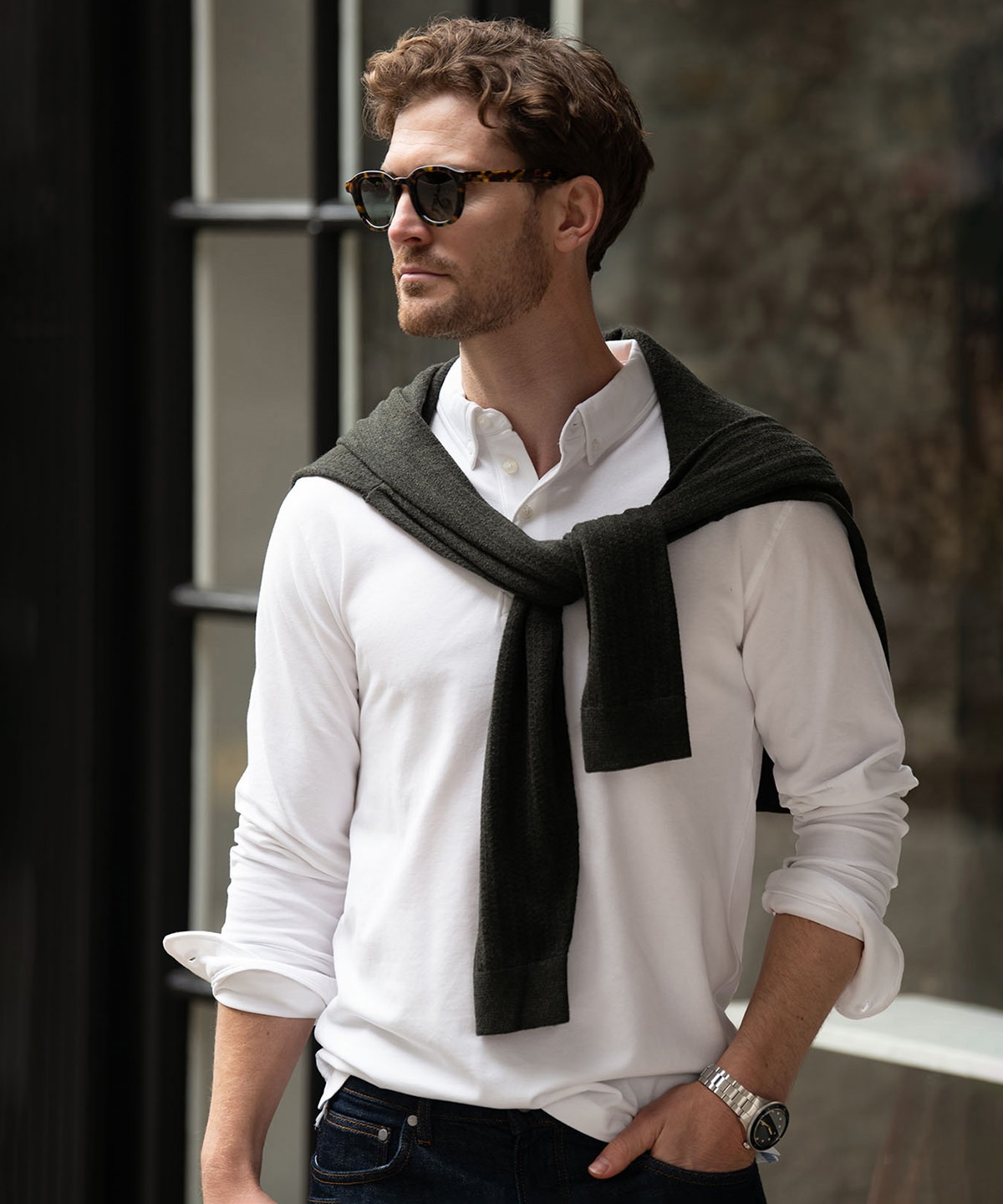 Carlington  deluxe long sleeve polo