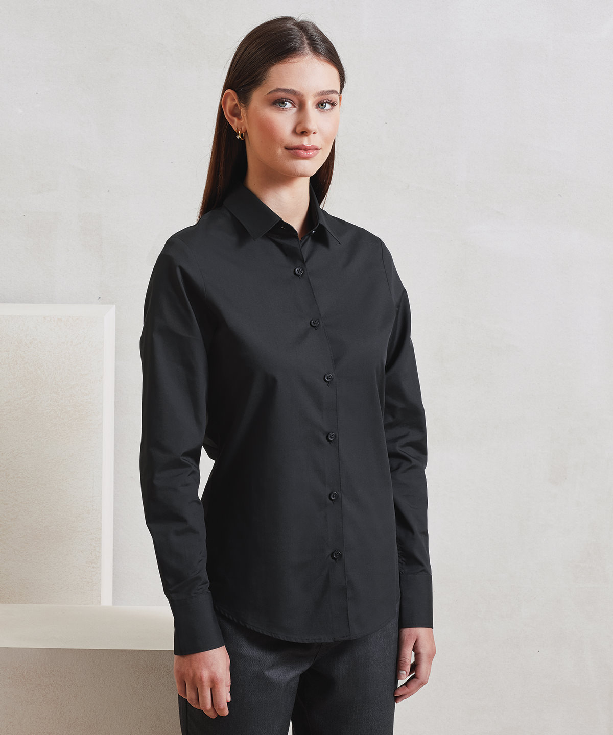 Womens long sleeve Recyclight poplin shirt