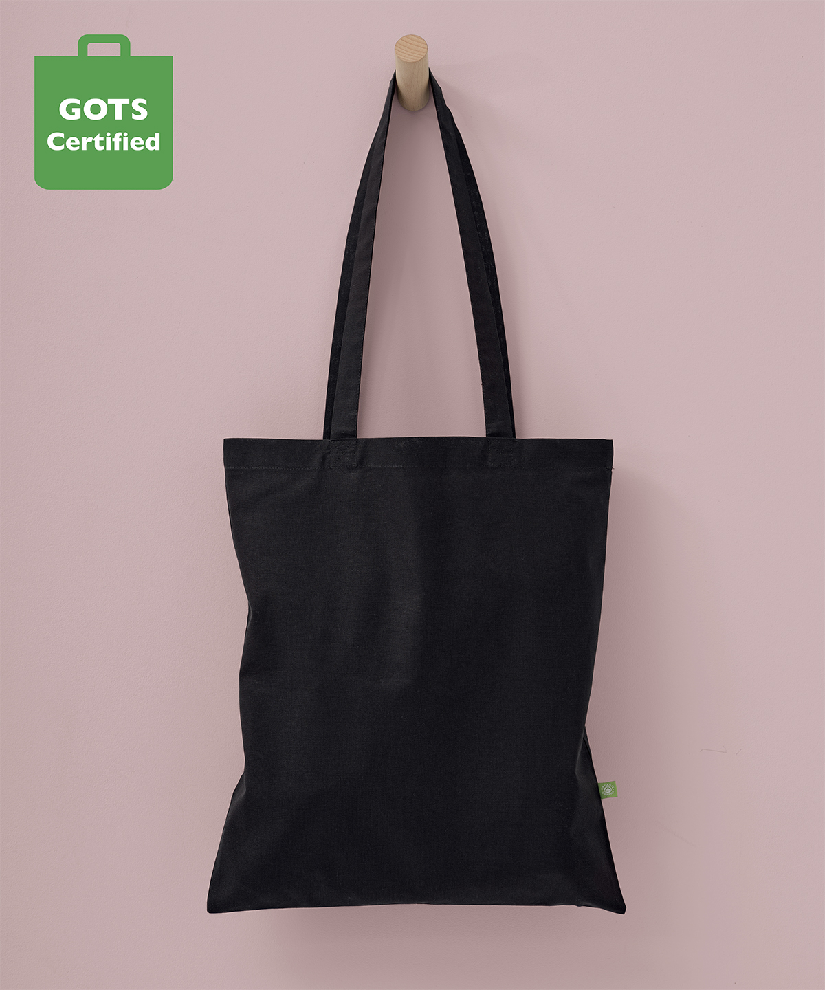 Organic cotton shopper long handle