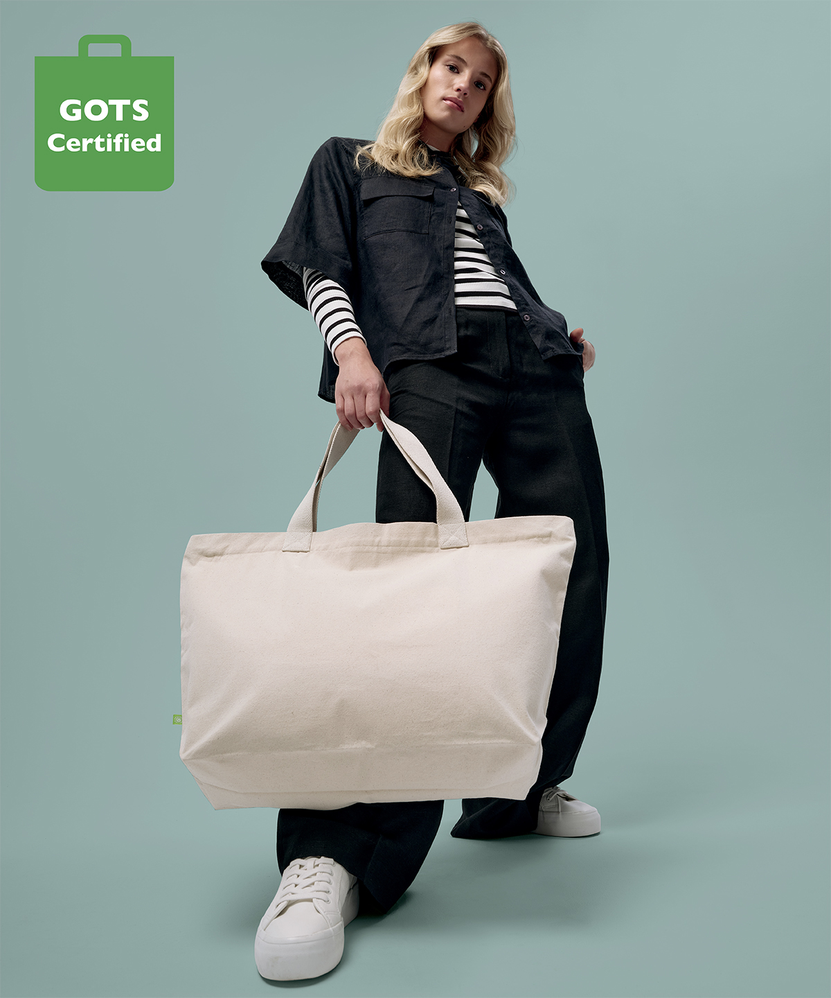 Elba organic canvas premium zip tote