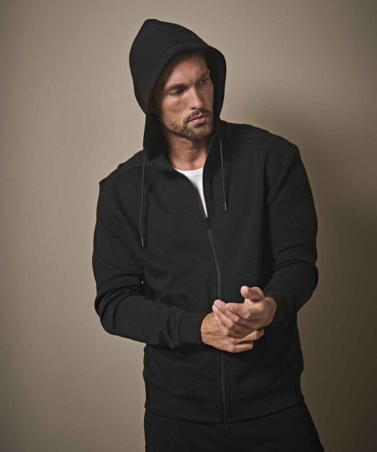 Ribbed interlock hooded full-zip (5508)