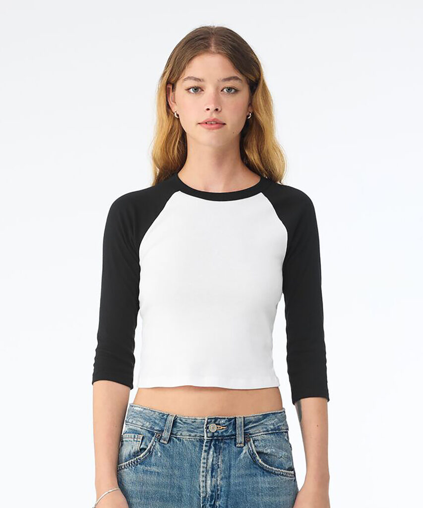Women’s micro rib 3/4 raglan baby t-shirt