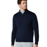1/4-zip merino blend sweater