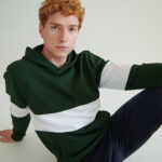 Heavyweight panelled hoodie