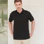 Stretch piqué polo shirt