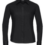 Women's long sleeve polycotton easycare fitted poplin shirt
