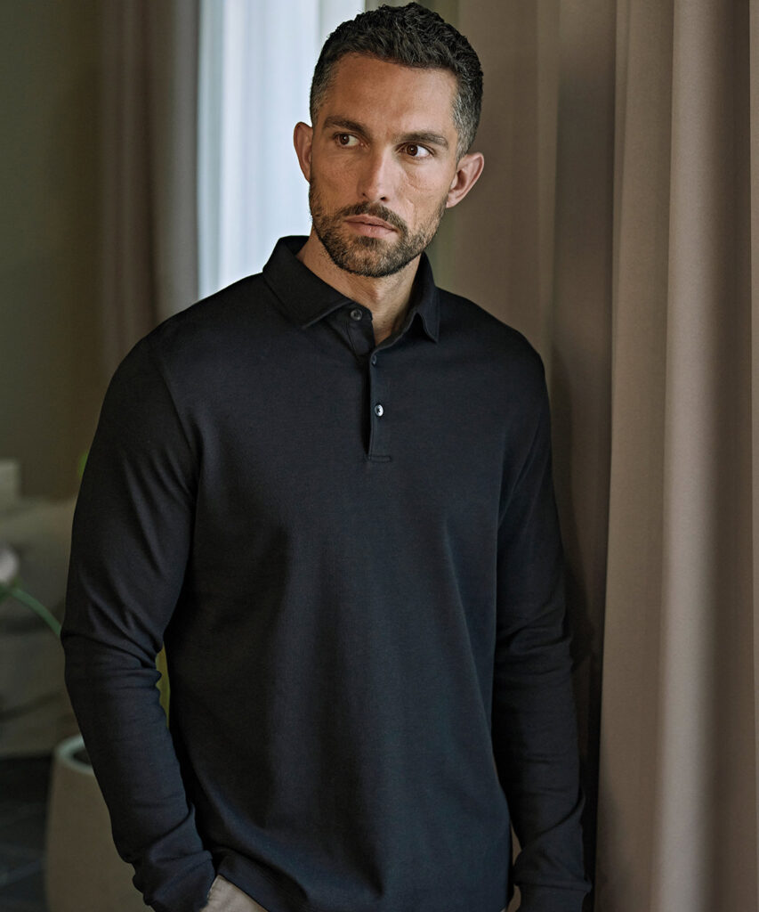Pima cotton long-sleeve polo (1442)