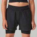 Kids double-layer sports shorts