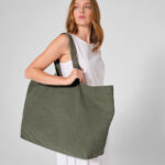 Garment-dyed oversized tote bag
