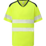Hi-vis mandarin collar comfort trim t-shirt (HVJ430)